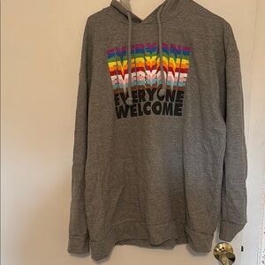 Gray Hoodie with Colorful Graphic